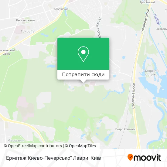 Карта Ермітаж Києво-Печерської Лаври