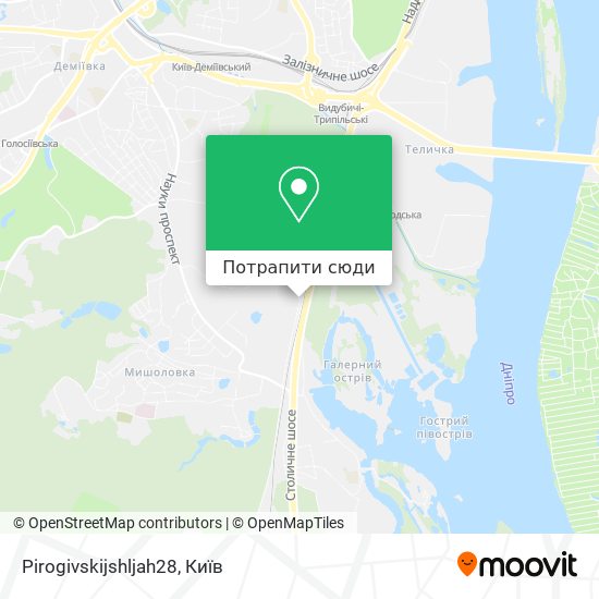 Карта Pirogivskijshljah28