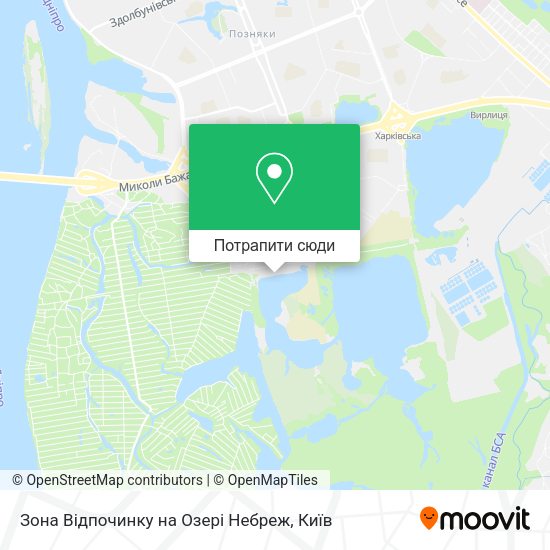 Карта Зона Відпочинку на Озері Небреж