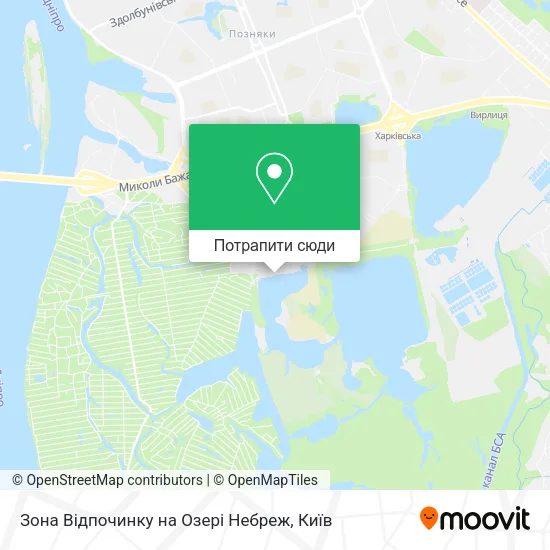 Карта Зона Відпочинку на Озері Небреж