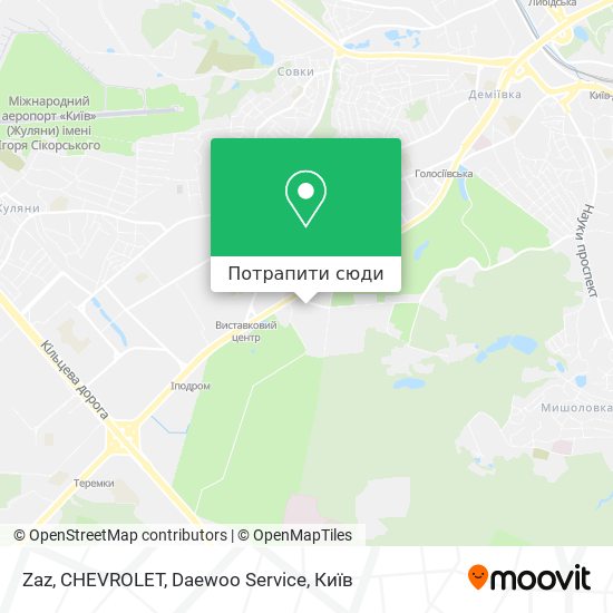Карта Zaz, CHEVROLET, Daewoo Service
