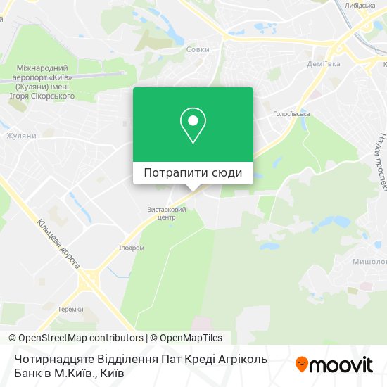Карта Чотирнадцяте Відділення Пат Креді Агріколь Банк в М.Київ.