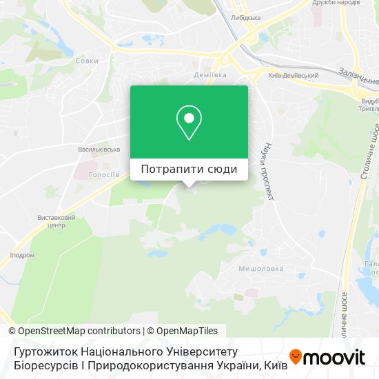 Карта Гуртожиток Національного Університету Біоресурсів І Природокористування України