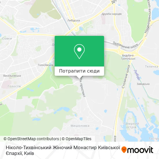 Карта Ніколо-Тихвінський Жіночий Монастир Київської Єпархії