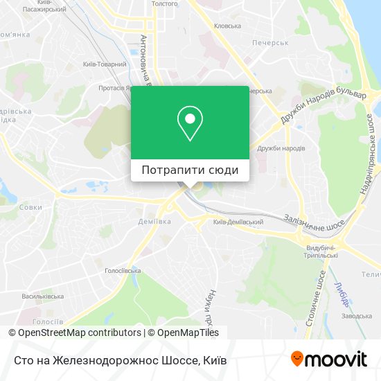 Карта Сто на Железнодорожнос Шоссе