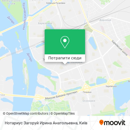 Карта Нотариус Загоруй Ирина Анатольевна