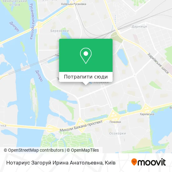 Карта Нотариус Загоруй Ирина Анатольевна