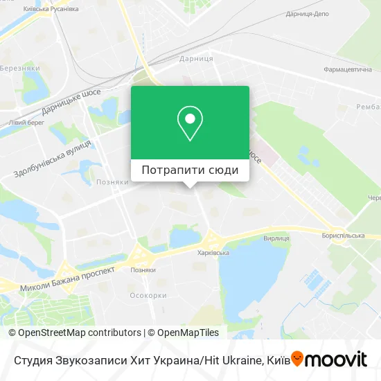 Карта Студия Звукозаписи Хит Украина / Hit Ukraine