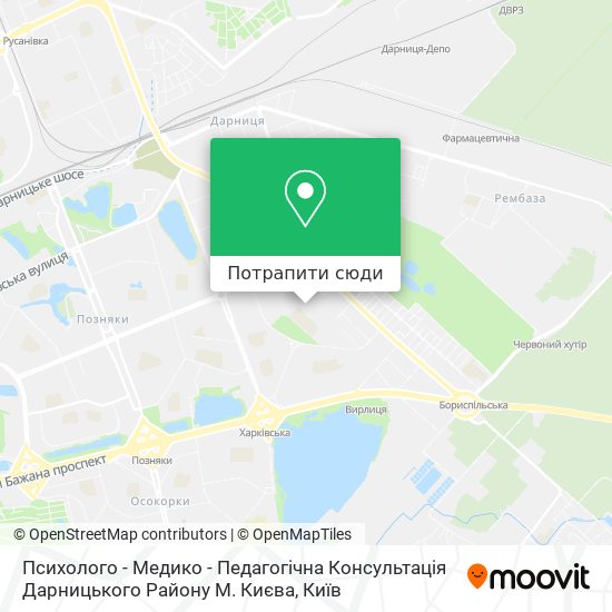 Карта Психолого - Медико - Педагогічна Консультація Дарницького Району М. Києва