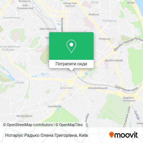 Карта Нотаріус Радько Олена Григорівна