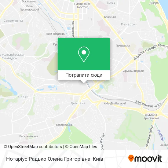 Карта Нотаріус Радько Олена Григорівна