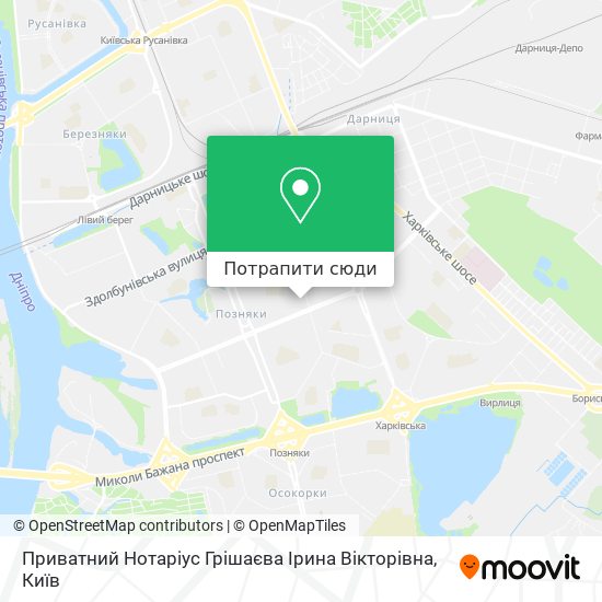 Карта Приватний Нотаріус Грішаєва Ірина Вікторівна