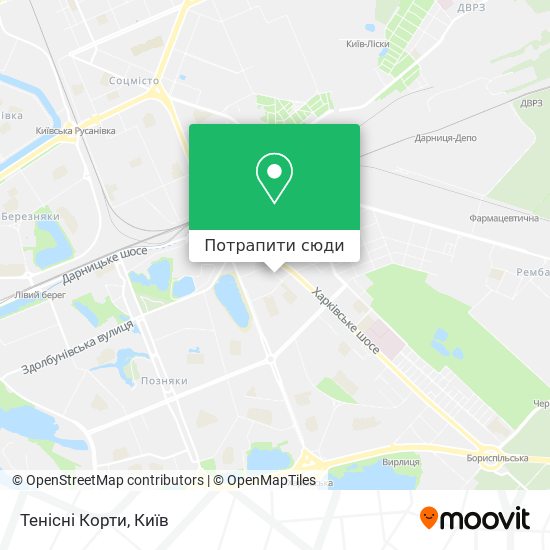 Карта Тенісні Корти