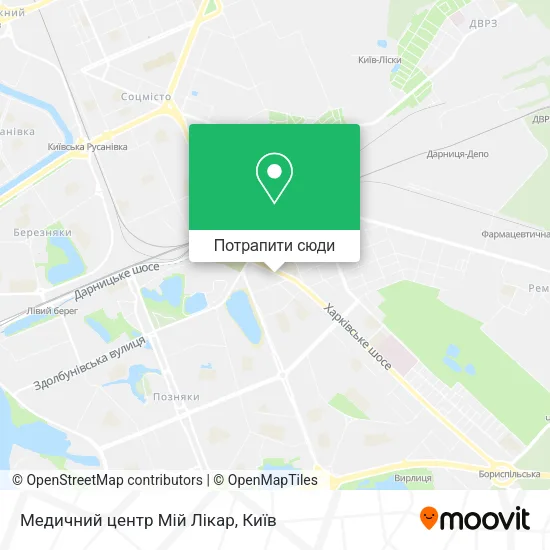Карта Медичний центр Мій Лікар