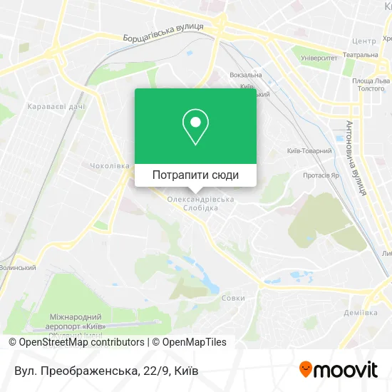 Карта Вул. Преображенська, 22/9