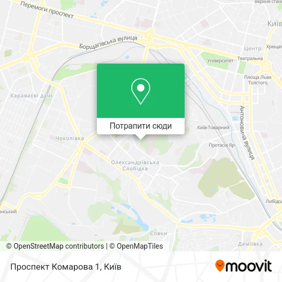 Карта Проспект Комарова 1