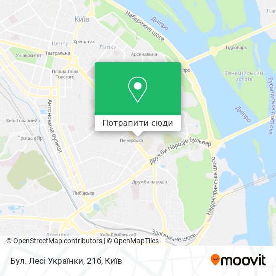 Карта Бул. Лесі Українки, 21б