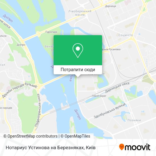 Карта Нотариус Устинова на Березняках