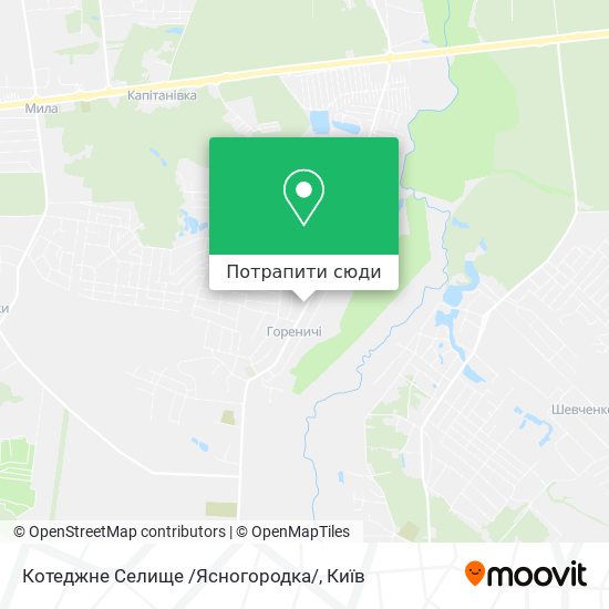 Карта Котеджне Селище /Ясногородка/