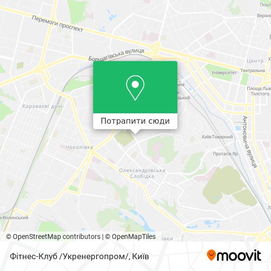 Карта Фітнес-Клуб /Укренергопром/