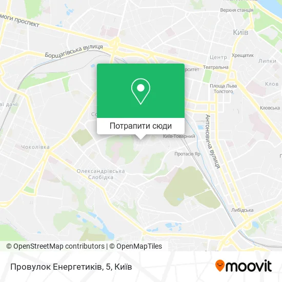 Карта Провулок Енергетиків, 5