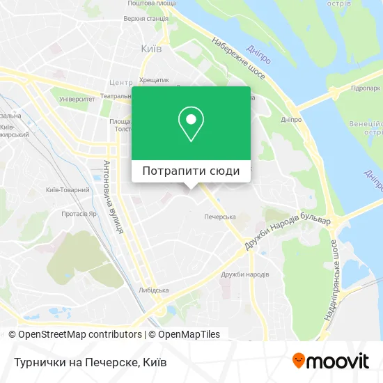 Карта Турнички на Печерске