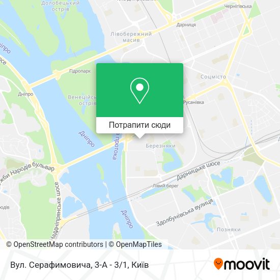 Карта Вул. Серафимовича, 3-А - 3/1