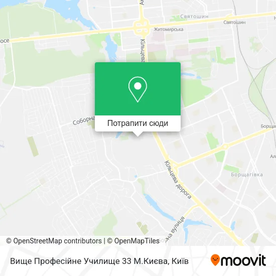 Карта Вище Професійне Училище 33 М.Києва