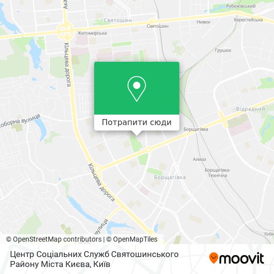 Карта Центр Соціальних Служб Святошинського Району Міста Києва