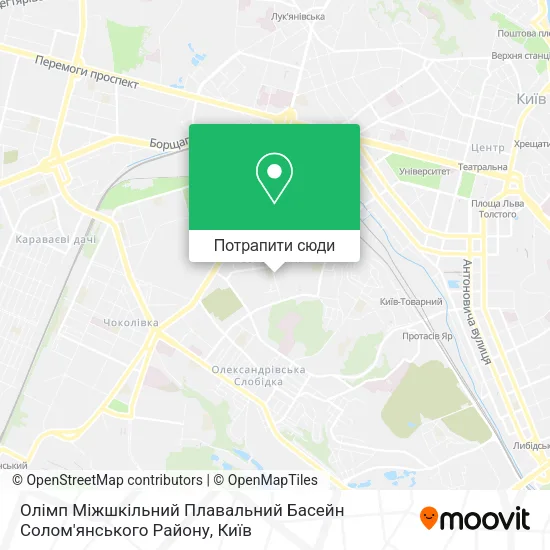 Карта Олімп Міжшкільний Плавальний Басейн Солом'янського Району