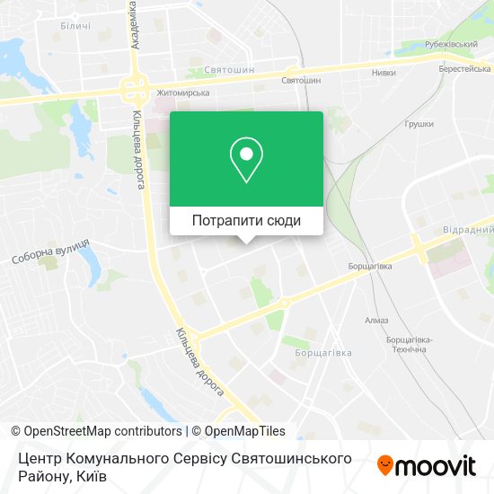Карта Центр Комунального Сервісу Святошинського Району