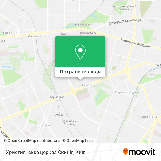 Карта Християнська церква Скинія