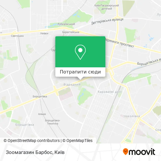 Карта Зоомагазин Барбос
