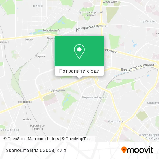 Карта Укрпошта Впз 03058