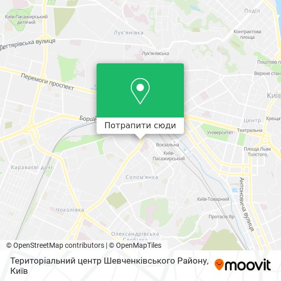 Карта Територіальний центр Шевченківського Району