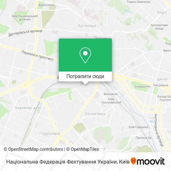 Карта Національна Федерація Фехтування України