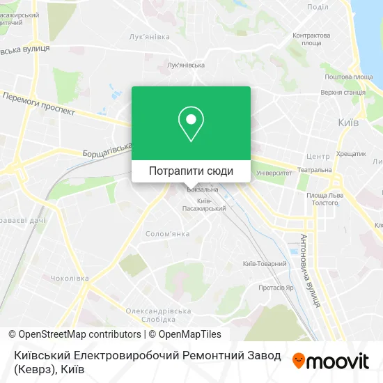 Карта Київський Електровиробочий Ремонтний Завод (Кеврз)
