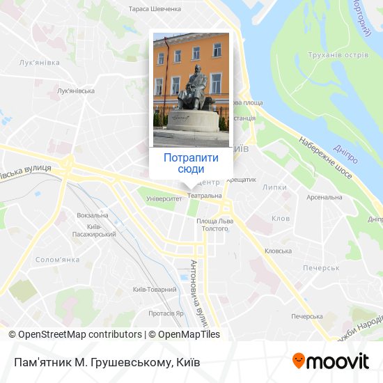 Карта Пам'ятник М. Грушевському