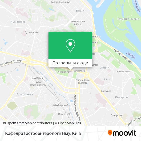Карта Кафедра Гастроентерології Нму