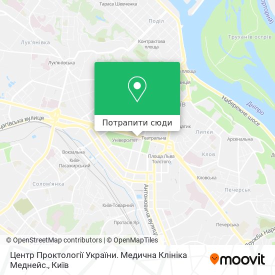 Карта Центр Проктології України. Медична Клініка Меднейс.