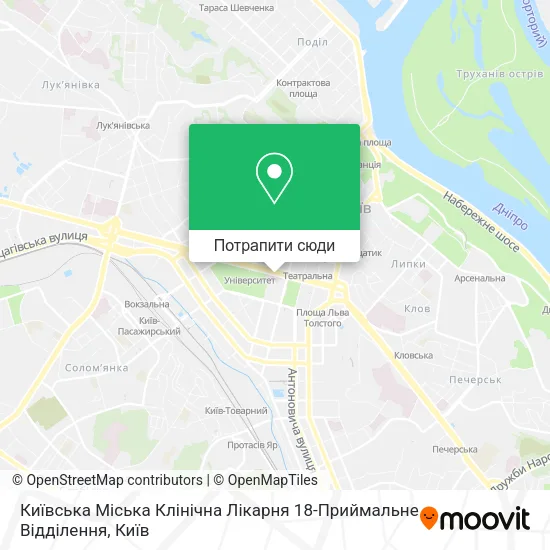 Карта Київська Міська Клінічна Лікарня 18-Приймальне Відділення