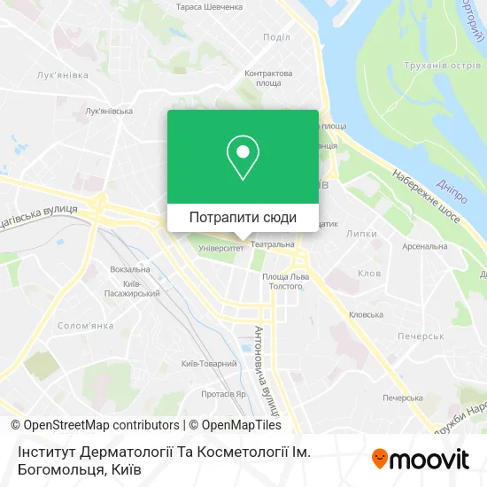 Карта Інститут Дерматології Та Косметології Ім. Богомольця