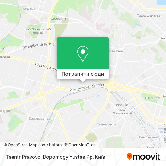 Карта Tsentr Pravovoi Dopomogy Yustas Pp