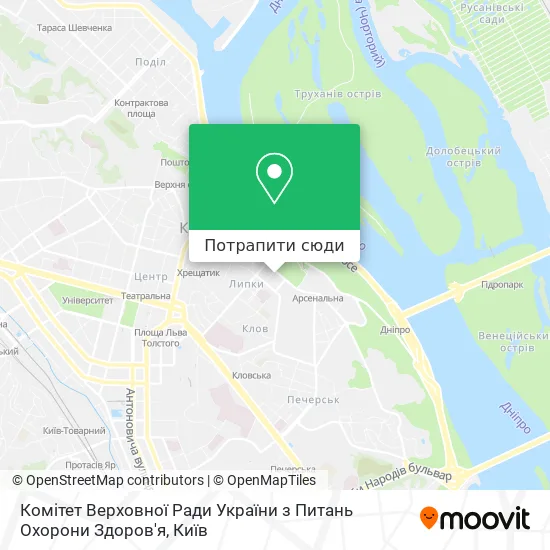 Карта Комітет Верховної Ради України з Питань Охорони Здоров'я