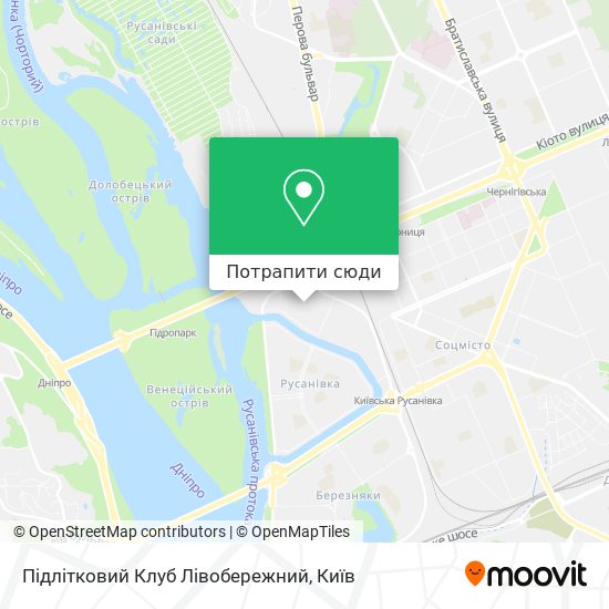 Карта Підлітковий Клуб Лівобережний