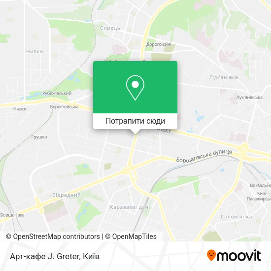 Карта Арт-кафе J. Greter