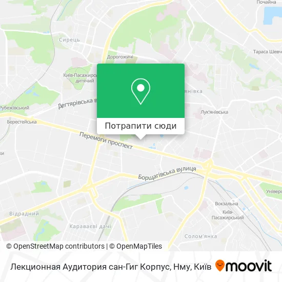 Карта Лекционная Аудитория сан-Гиг Корпус, Нму