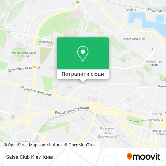 Карта Salsa Club Kiev