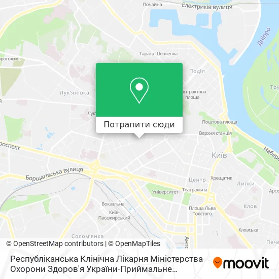 Карта Республіканська Клінічна Лікарня Міністерства Охорони Здоров'я України-Приймальне Відділення