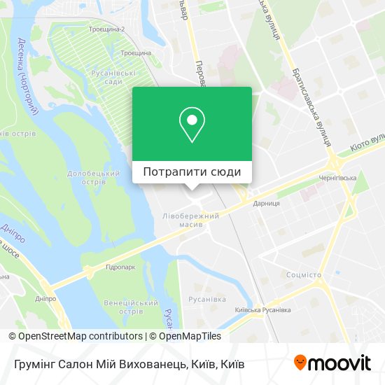 Карта Грумінг Салон Мій Вихованець, Київ